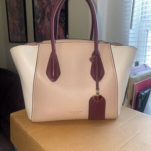 Kate Spade Two-Tone Pink & Wine Leather Satchel